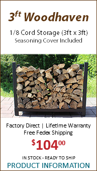  3ft Woodhaven 1/8 Cord Storage (3ft x 3ft) Seasoning Cover Included Factory Direct | Lifetime Warranty Free Fedex Shipping $10400 IN STOCK - READY TO SHIP PRODUCT INFORMATION